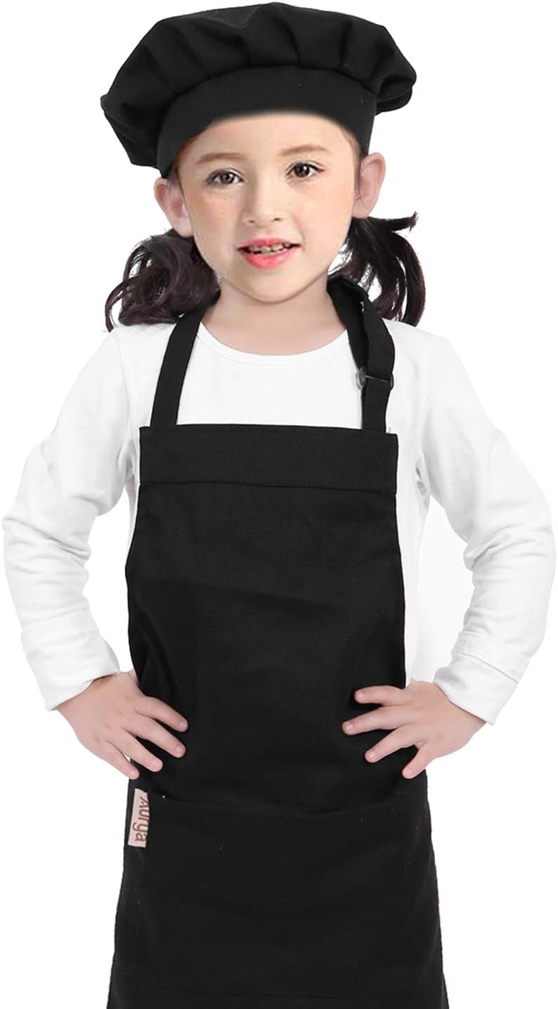 Aurya Kids Apron and Chef Hat Set-Adjustable Child Apron
